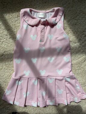 Cecil and Lou Girls' Pink Mickey Print Polo Dress